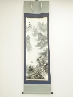 作家物　水墨山水　肉筆紙本掛軸